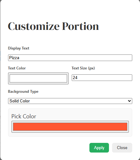 Customize portion/imput image